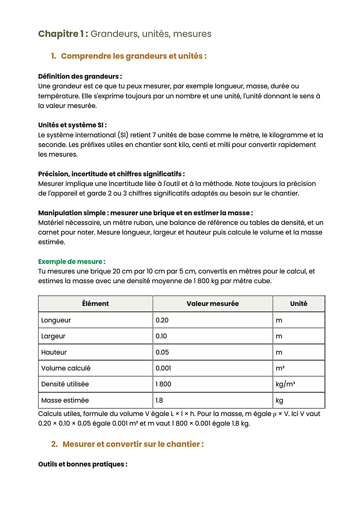 Example Fiche de Révision BP Maçon